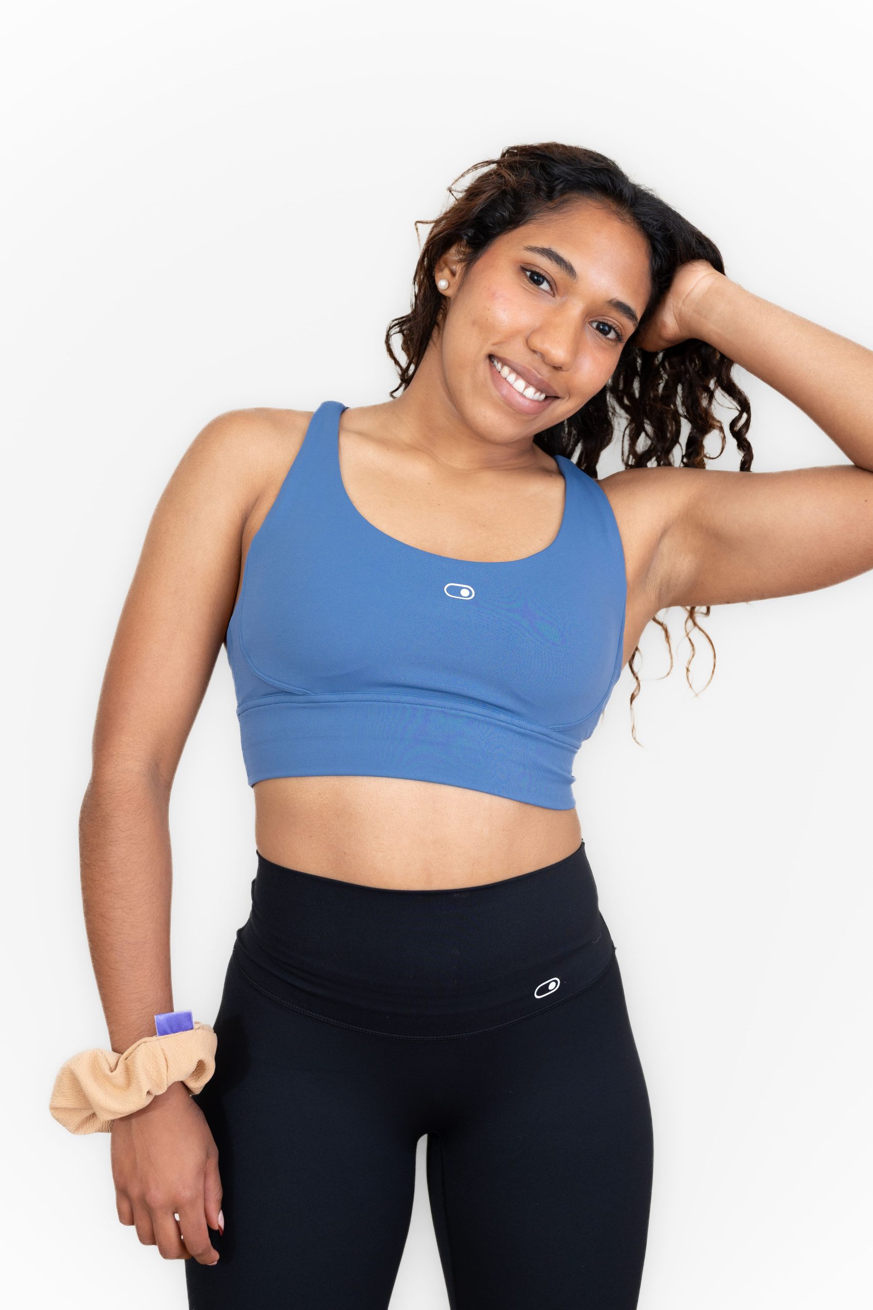 FLOWER BRA BITUMEN BLUE